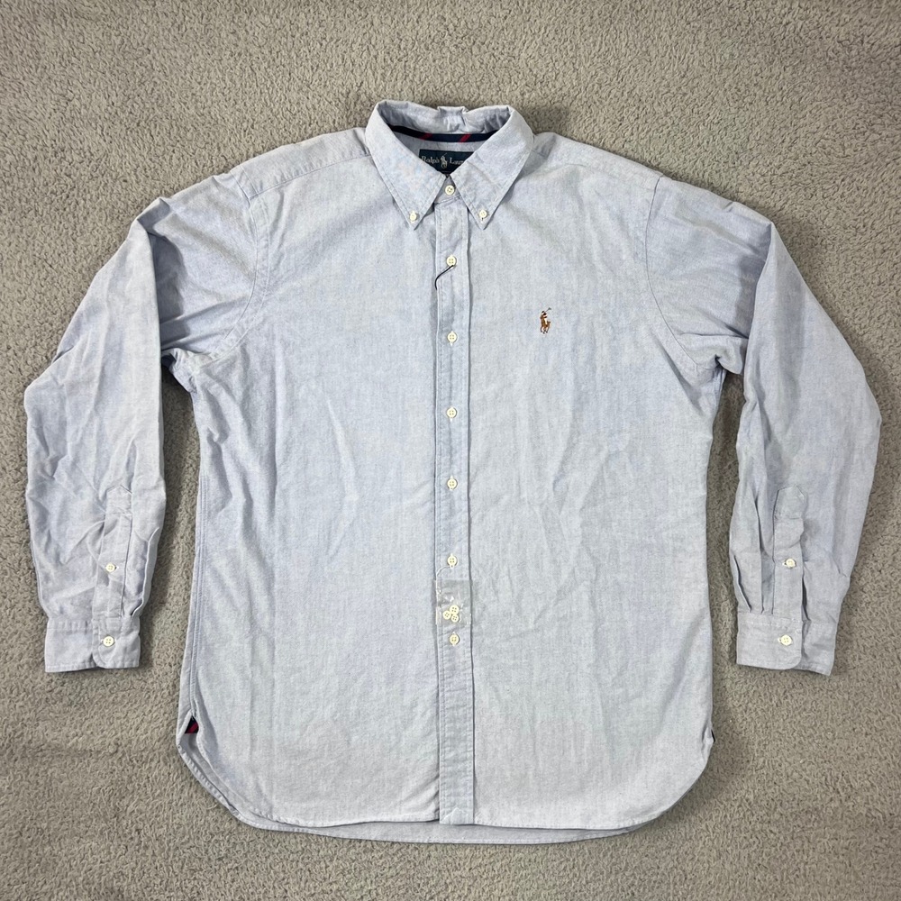 Ralph Lauren Oxford Shirt Mens L Light Blue Classic Fit Button Down Long Sleeve
